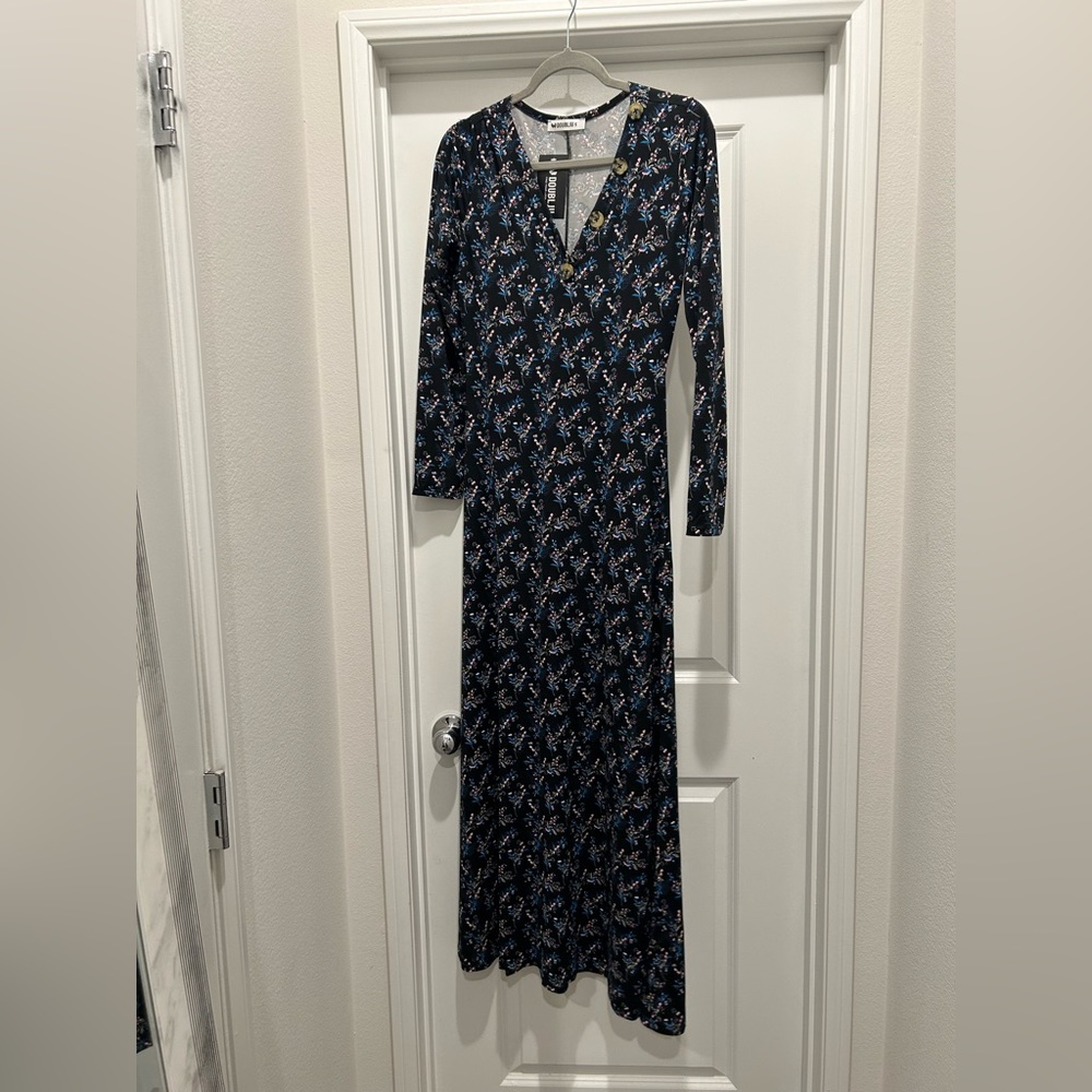 Maxi black floral dress